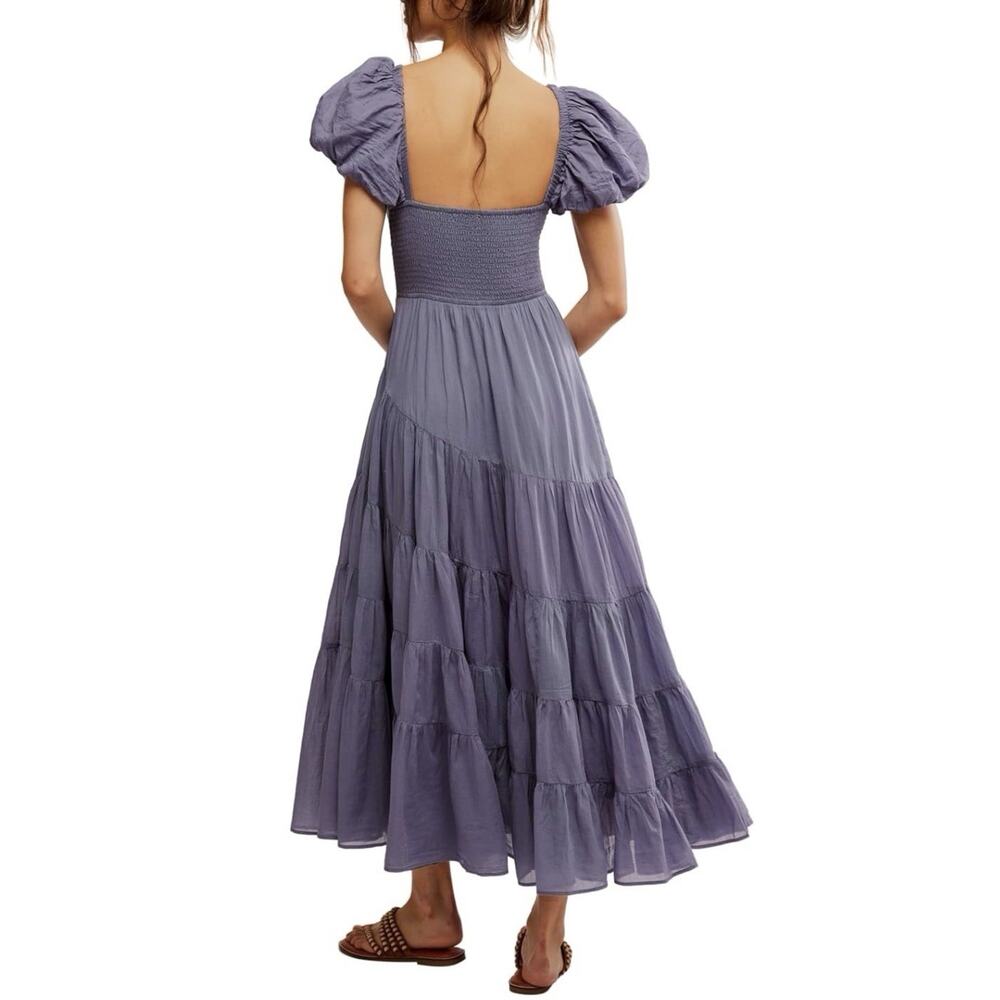 Free People Sundrenched Maxi Dress Blue Granite Print Size S P - Picture 2 of 8